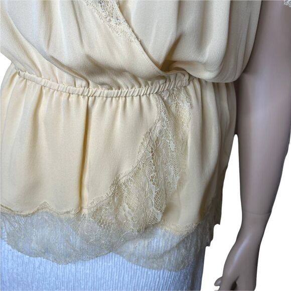 Foley + Corinna silk blouse top wrap lace beads - Picture 11 of 15
